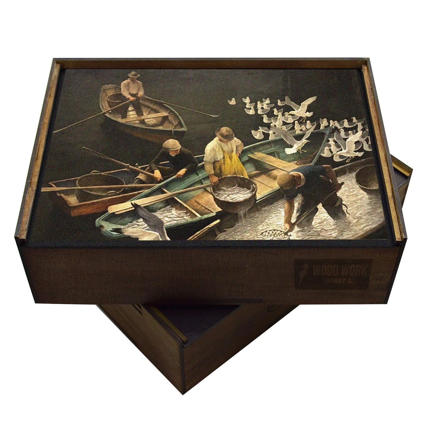 Dark Harbor Fishermen Wooden Jigsaw Puzzle | N.C. Wyeth Masterpiece | Adult Jigsaw Puzzle
