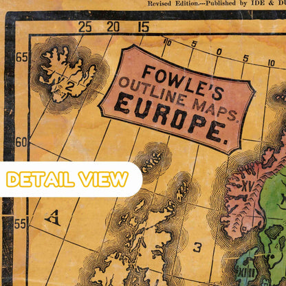 Fowle's Outline Maps by William B. Fowle - Wooden Puzzle