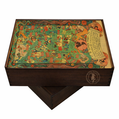 Elegant puzzle box featuring Waugh's Symbollic Mappe of Greenwich Village design.