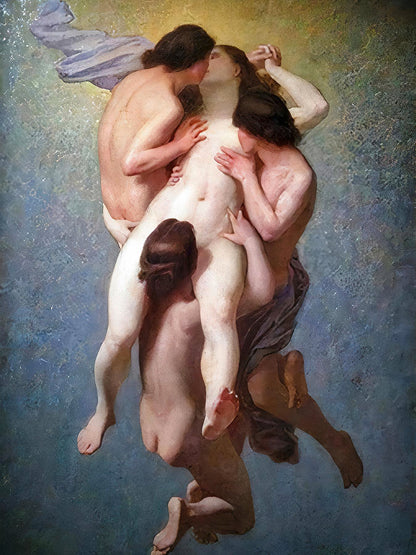 Octave Tassaert's La Femme Damnée features a dark, moody composition with a central female figure and companions.