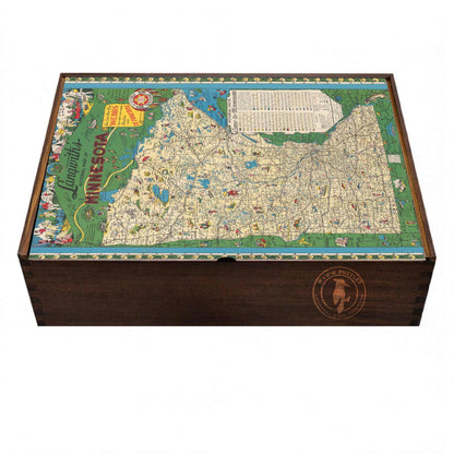 Langwith's Minnesota Map - Premium Wooden Jigsaw Puzzle