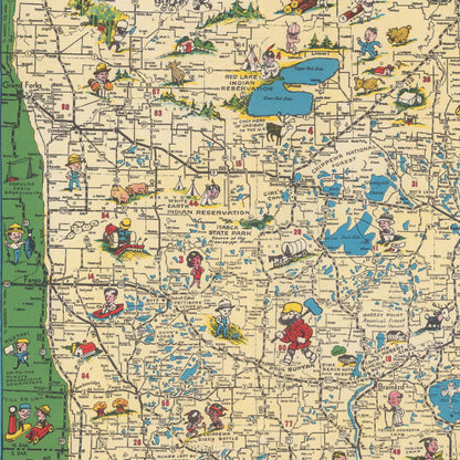 Langwith's Minnesota Map - Premium Wooden Jigsaw Puzzle