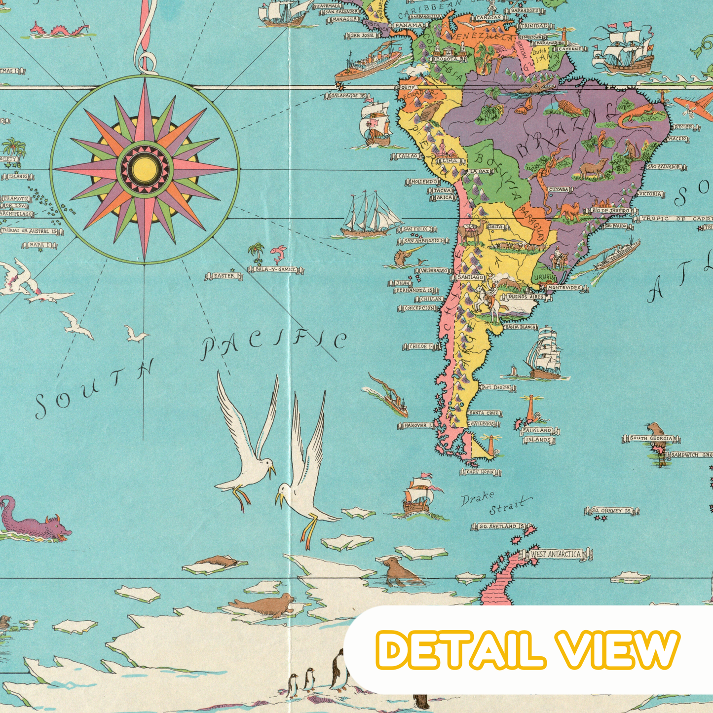 Mercator Map of the World by Dudley Chase - Premium Wooden Jigsaw Puzzle