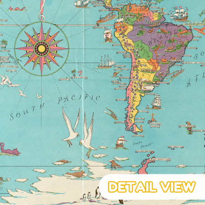 Mercator Map of the World by Dudley Chase - Premium Wooden Jigsaw Puzzle