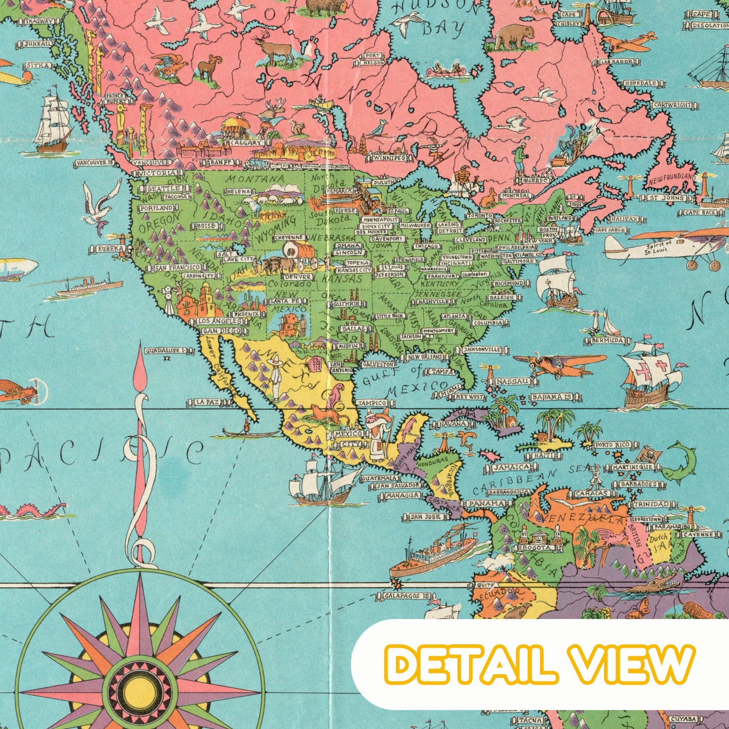 Mercator Map of the World by Dudley Chase - Premium Wooden Jigsaw Puzzle
