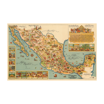 Mexico Map by Medina - Premium Wooden Jigsaw Puzzle