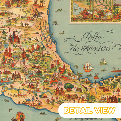 Mexico Map by Medina - Premium Wooden Jigsaw Puzzle
