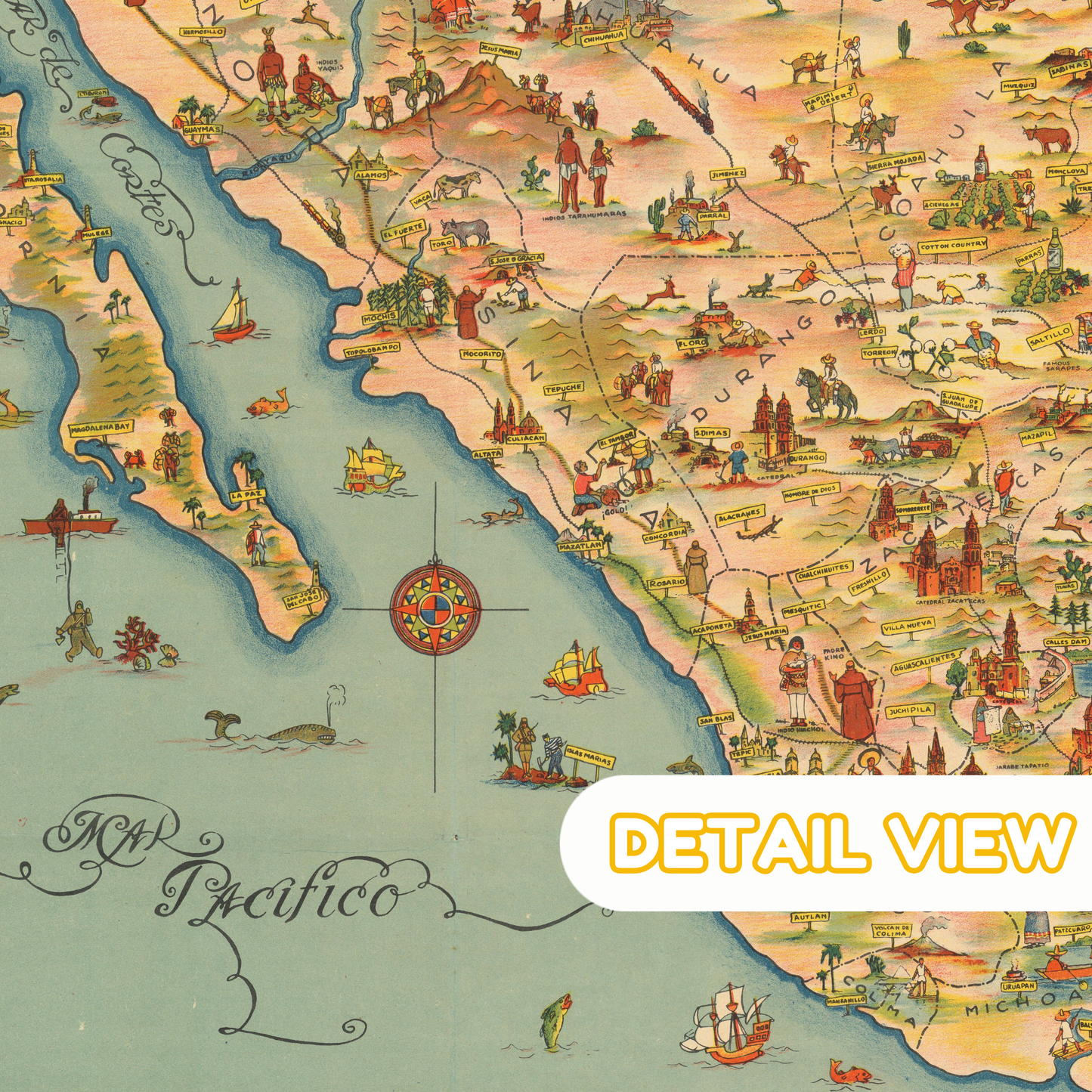 Mexico Map by Medina - Premium Wooden Jigsaw Puzzle