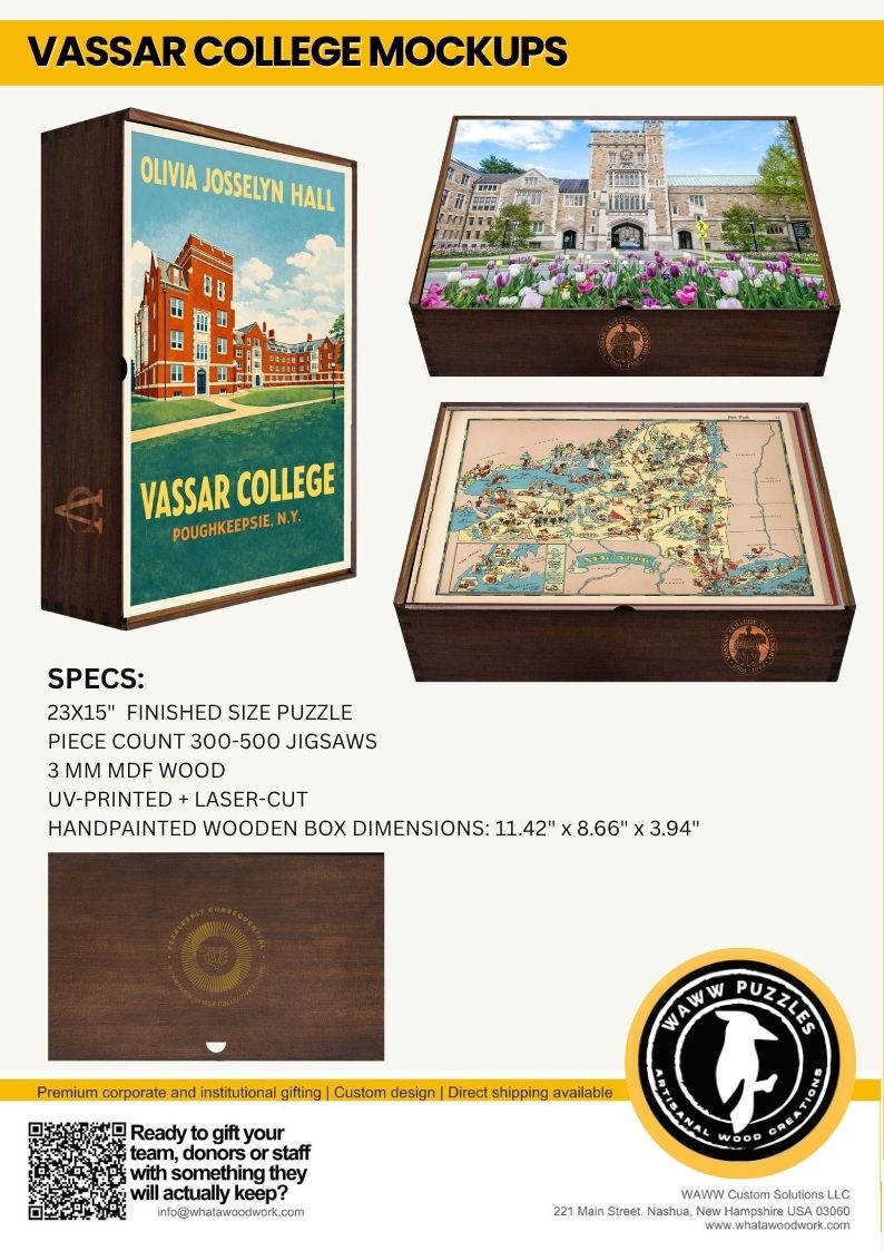 Custom Wooden Puzzle — Corporate Gift Set (Pack of 10) | Engraved Box + Logo