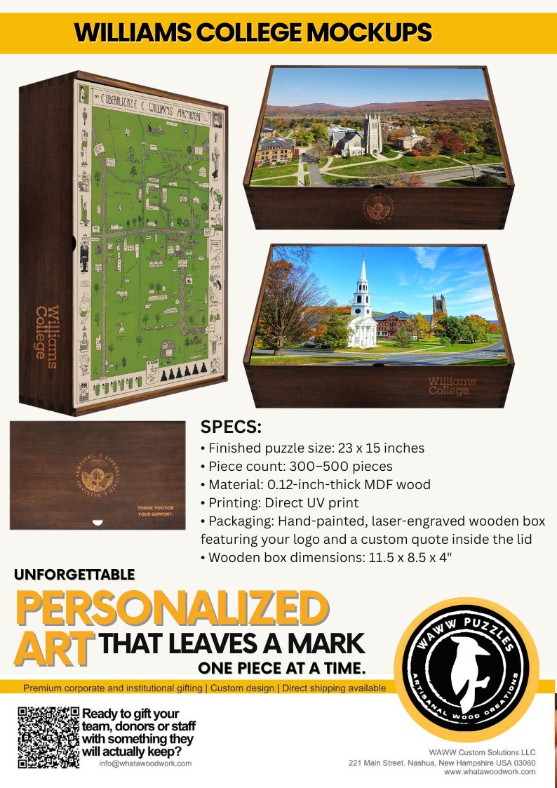 Custom Wooden Puzzle — Corporate Gift Set (Pack of 10) | Engraved Box + Logo