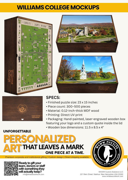 Custom Wooden Puzzle — Corporate Gift Set (Pack of 10) | Engraved Box + Logo