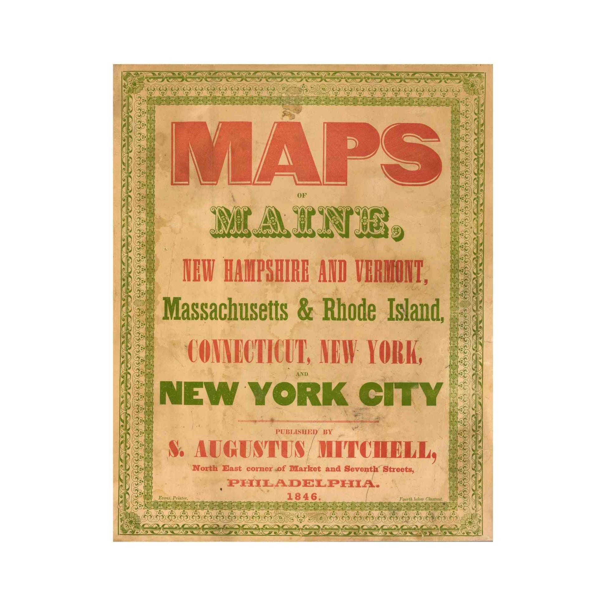 Cover of Mitchell's detailed mid-19th century maps of Northern United States