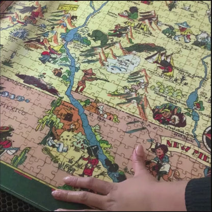 Antique Harvard University & Radcliffe College Map Puzzle - Collegiate History