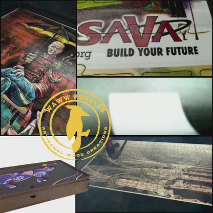 Custom Wooden Puzzle — Corporate Gift Set (Pack of 10) | Engraved Box + Logo