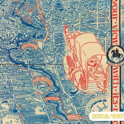 Close-up of Spanish Colonial architecture details on Emily Edwards' San Antonio map.