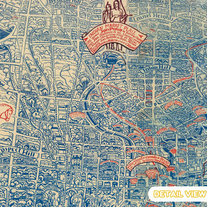 San Antonio, Texas map with detailed street names and landmarks, featuring a prominent sign for 'Indian Market Place'.