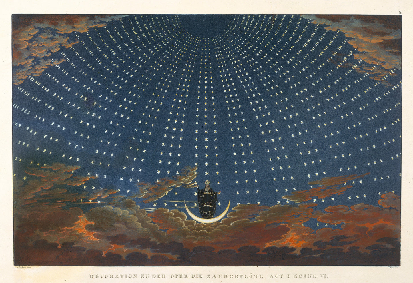 Thiele's The Hall of Stars depicting a celestial dome with bright constellations on deep blue background