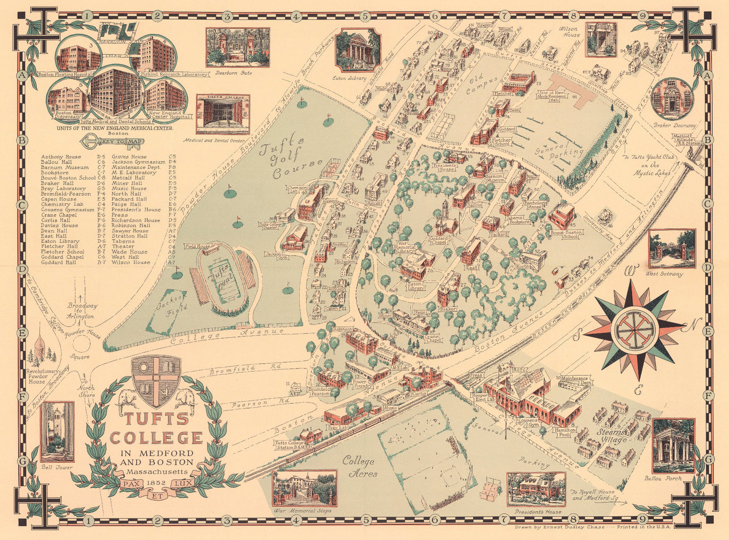 Tufts College 1852 by Chase - Wooden Jigsaw Puzzle