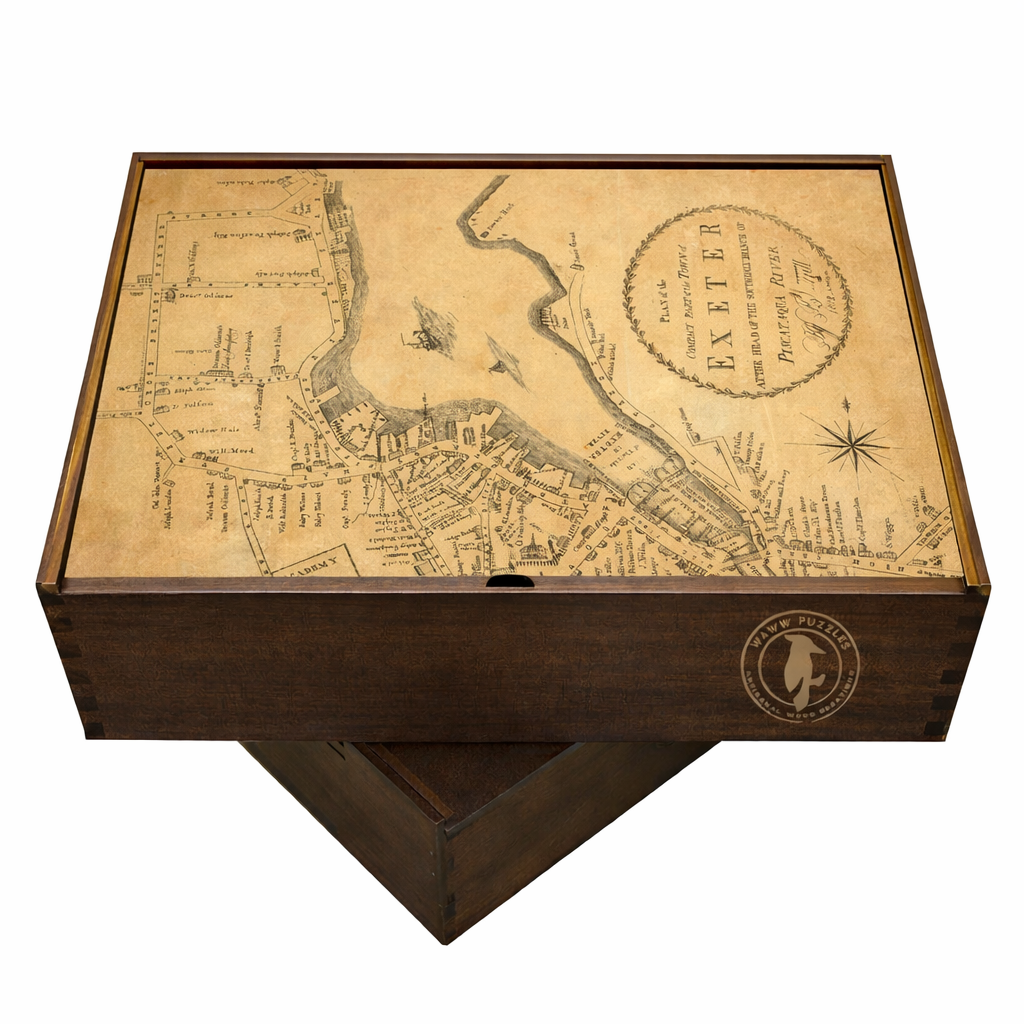 Exeter Wooden Puzzle - WAWW Puzzles Vintage Map