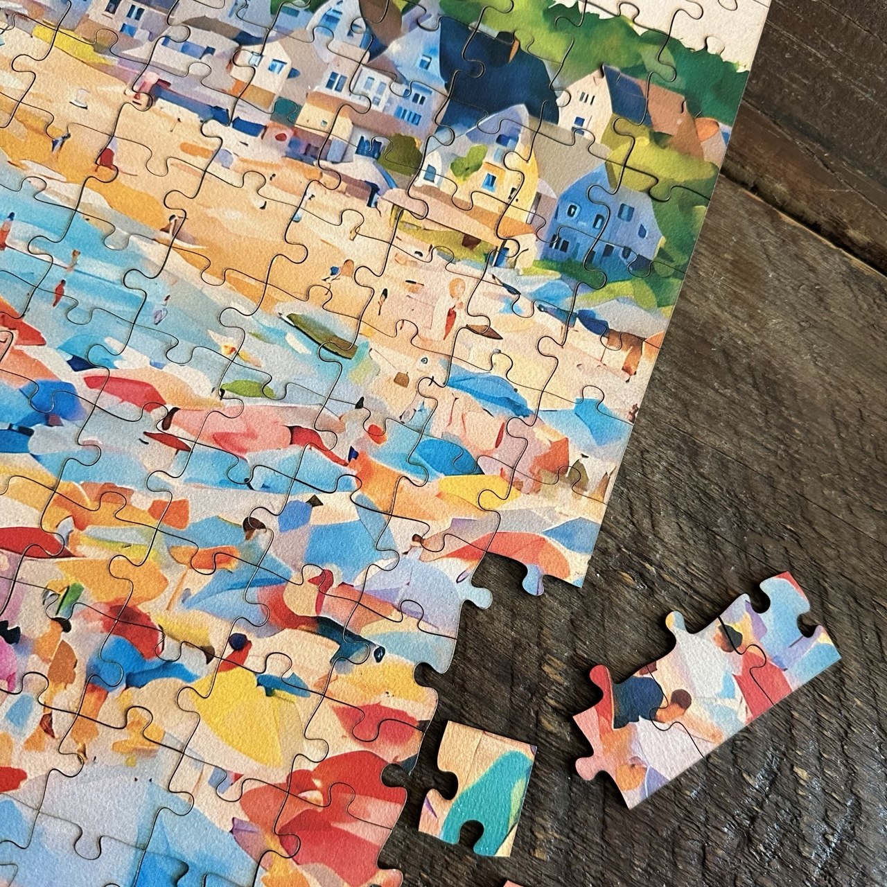 New England Beach Wooden Puzzle | Summer Paradise Jigsaw | Coastal Escape | Adult Jigsaw Puzzle