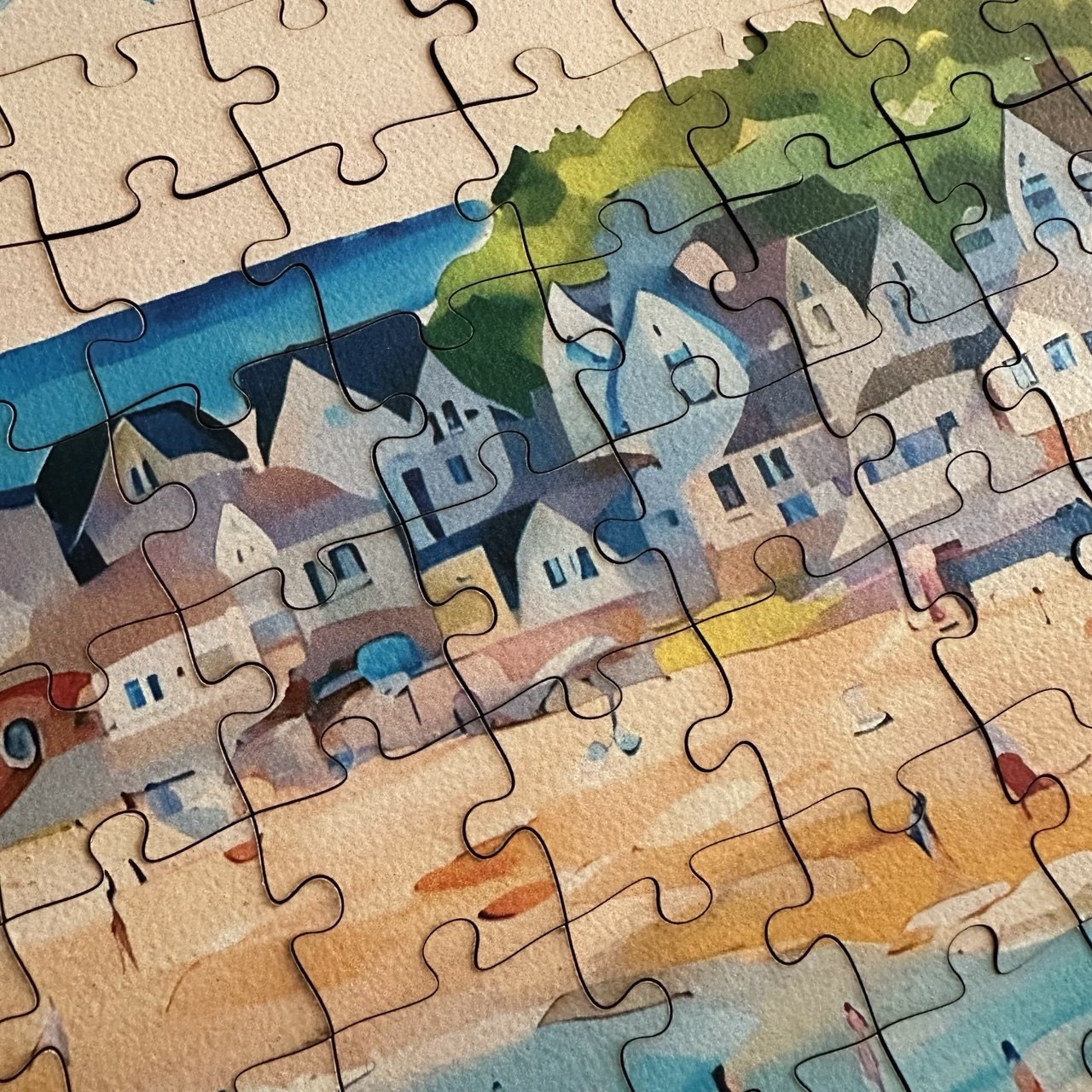 New England Beach Wooden Puzzle | Summer Paradise Jigsaw | Coastal Escape | Adult Jigsaw Puzzle