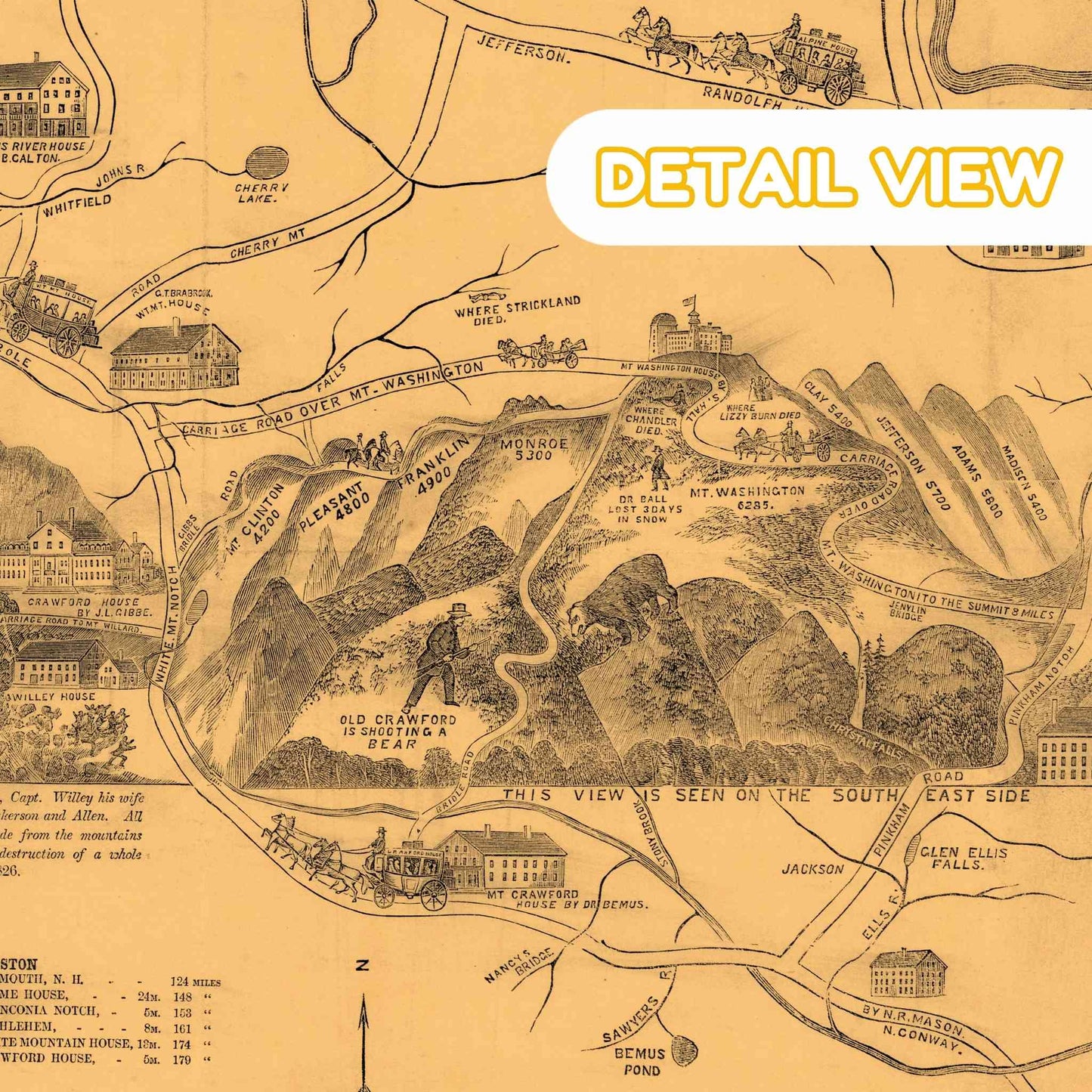 Leavitt's White Mountains Map by Leavitt - Wooden Jigsaw Puzzle