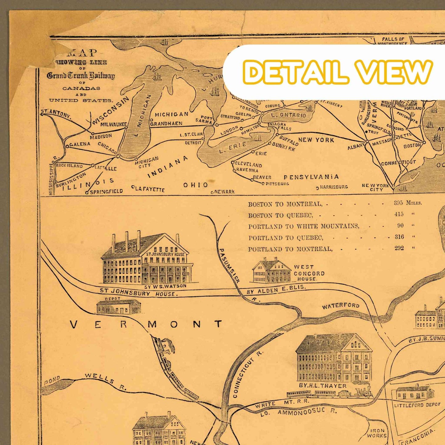 Leavitt's White Mountains Map by Leavitt - Wooden Jigsaw Puzzle
