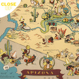 ARIZONA AZ State Wooden Puzzle | Vintage Pictorial Map | Adult Jigsaw Puzzles