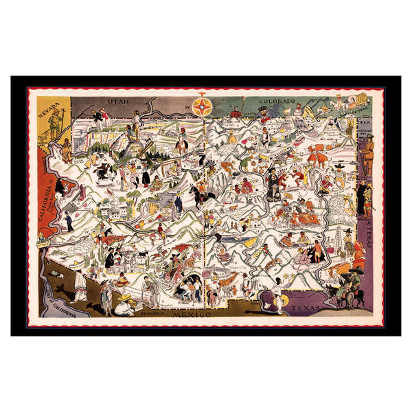 ARIZONA Wooden Puzzle | Vintage Pictorial Map | Adult Jigsaw Puzzles