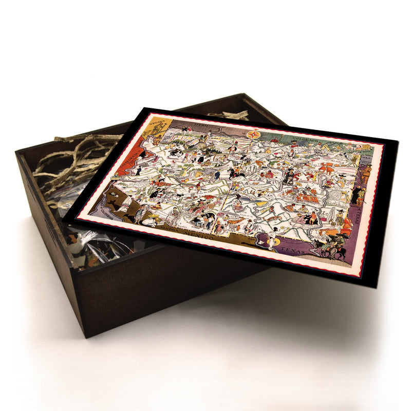 ARIZONA Wooden Puzzle | Vintage Pictorial Map | Adult Jigsaw Puzzles