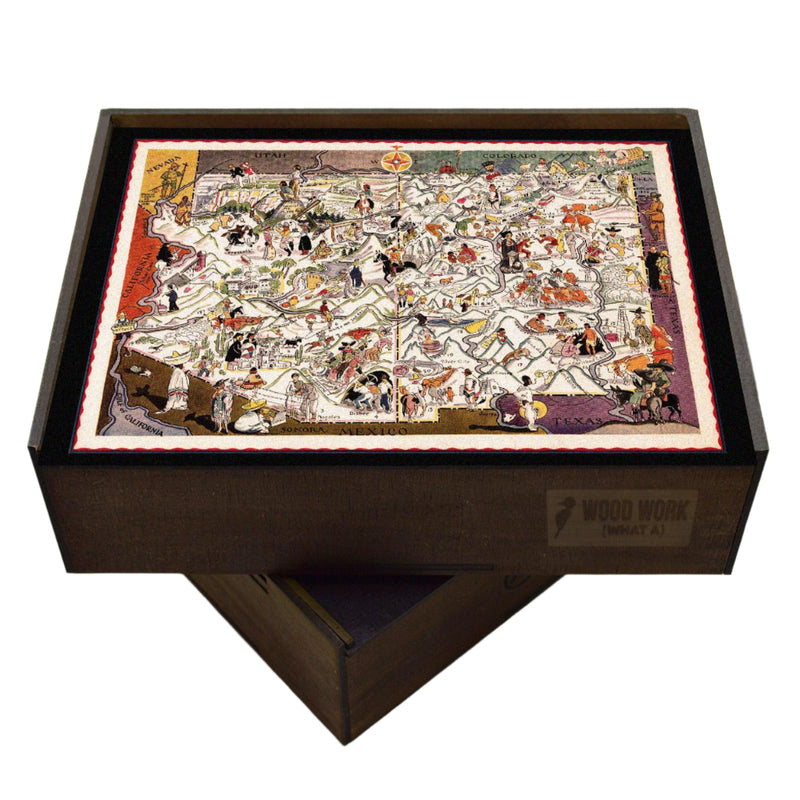 ARIZONA Wooden Puzzle | Vintage Pictorial Map | Adult Jigsaw Puzzles