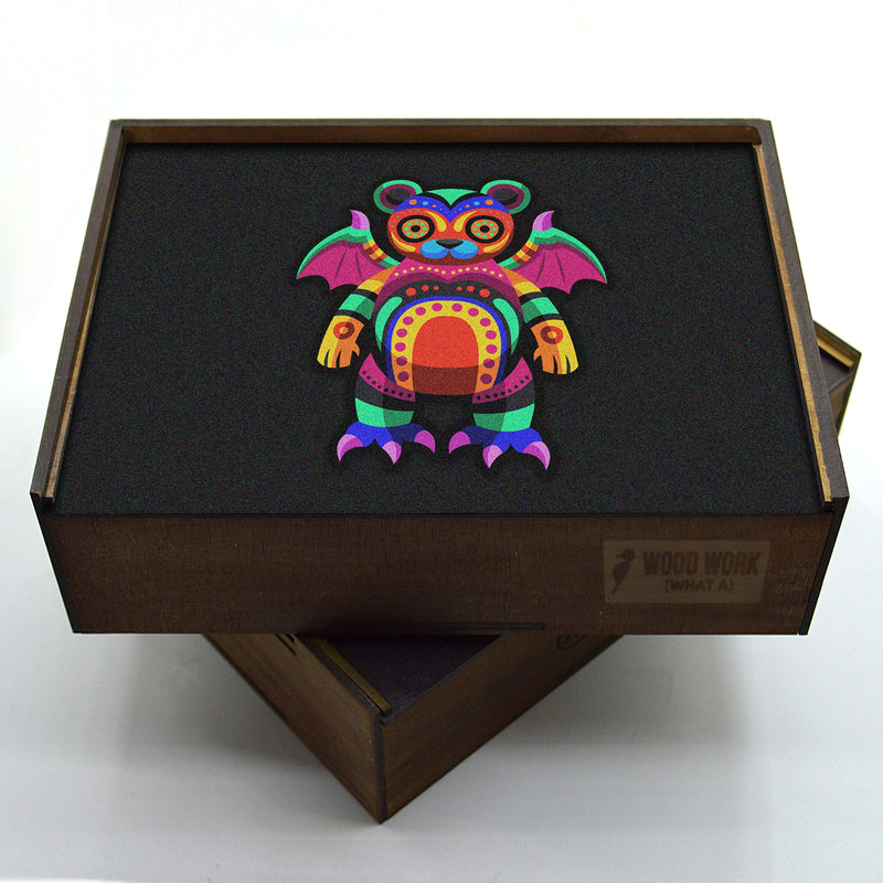 Alebrije Wooden Puzzle "ALBAN" 22 inches tall