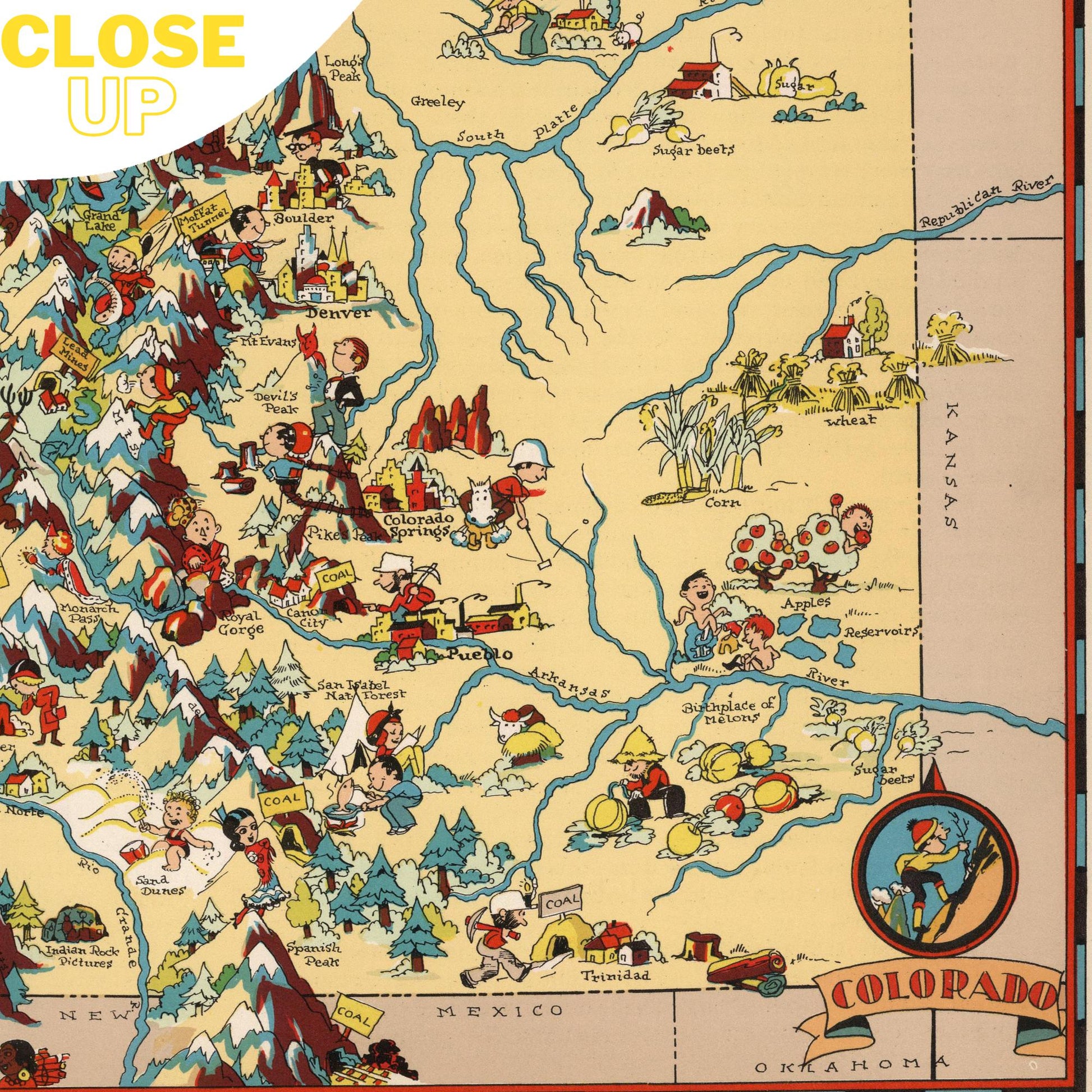 COLORADO Wooden Puzzle | Vintage Pictorial Map | Adult Jigsaw Puzzles