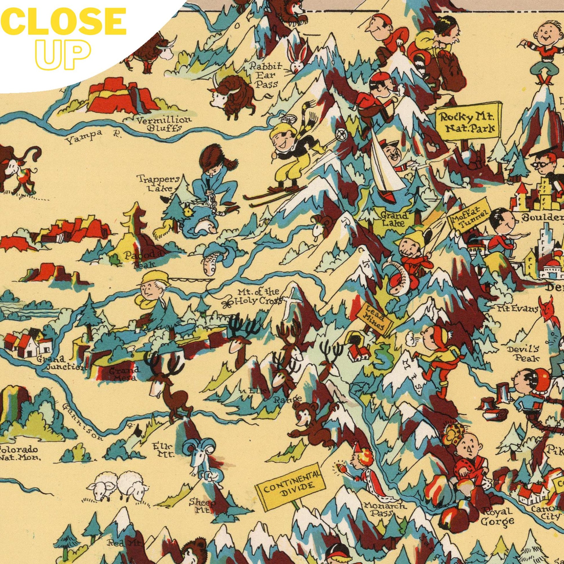 COLORADO Wooden Puzzle | Vintage Pictorial Map | Adult Jigsaw Puzzles