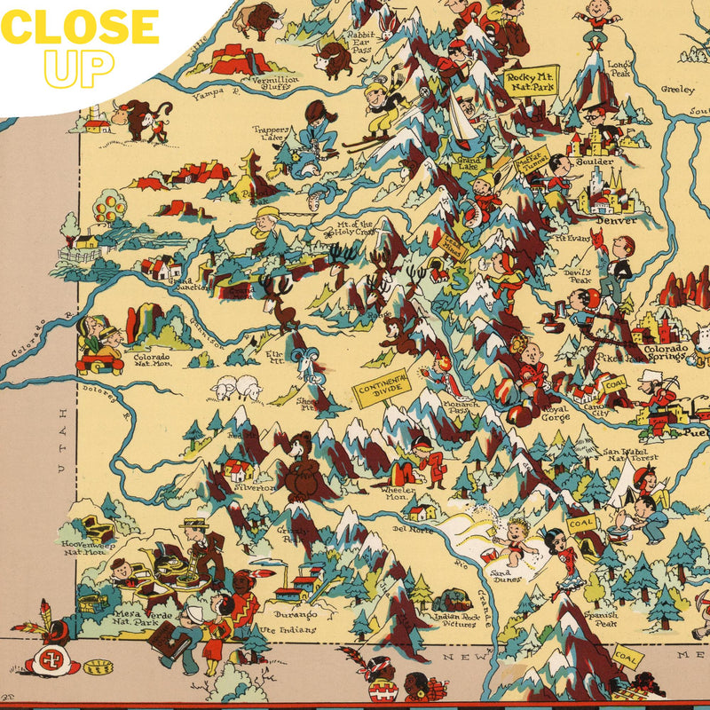 COLORADO Wooden Puzzle | Vintage Pictorial Map | Adult Jigsaw Puzzles
