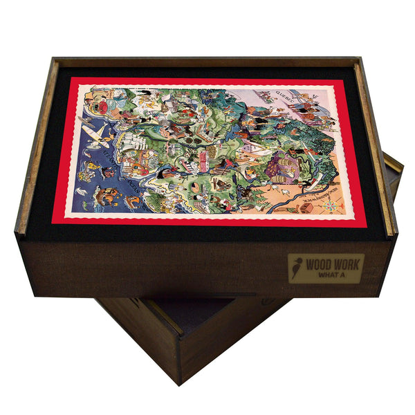 Antique MAINE State Map | Wooden Puzzle | Adult Jigsaw | Unique gifts | Map Collector gifts
