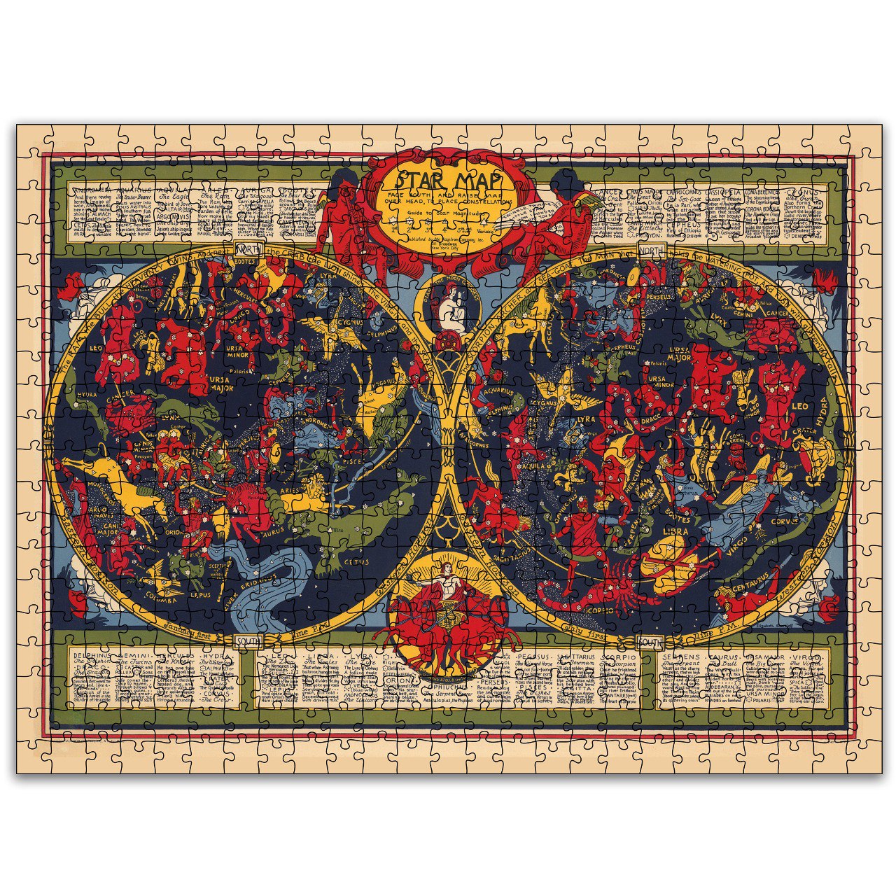 CELESTIAL Map Wooden Puzzle | Vintage art | Horoscopes and Constellations