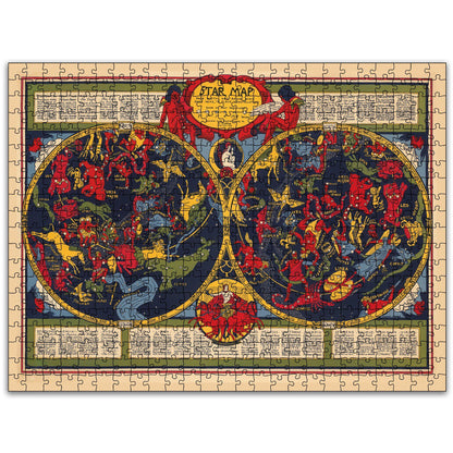 CELESTIAL Map Wooden Puzzle | Vintage art | Horoscopes and Constellations
