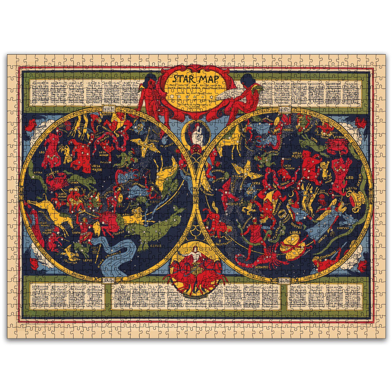CELESTIAL Map Wooden Puzzle | Vintage art | Horoscopes and Constellations