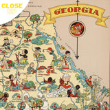 GEORGIA Wooden Puzzle | Vintage Pictorial Map | Adult Jigsaw Puzzles