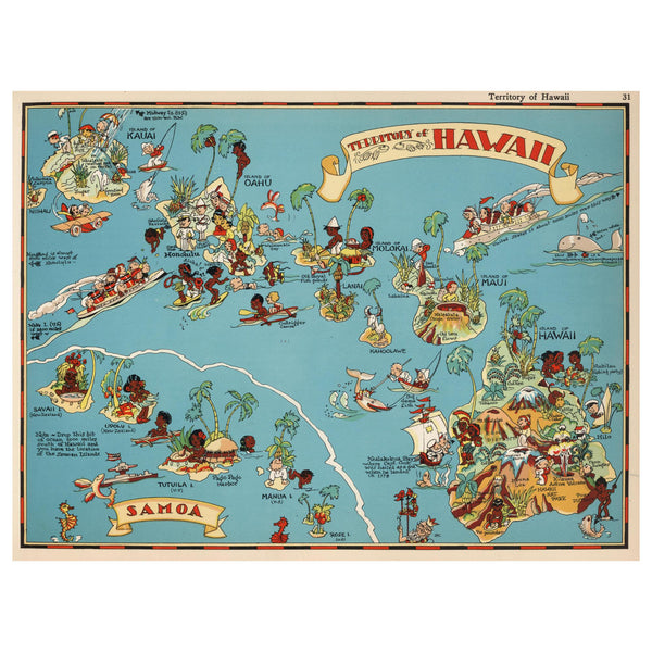 HAWAII Wooden Puzzle | Vintage Pictorial Map | Adult Jigsaw Puzzles