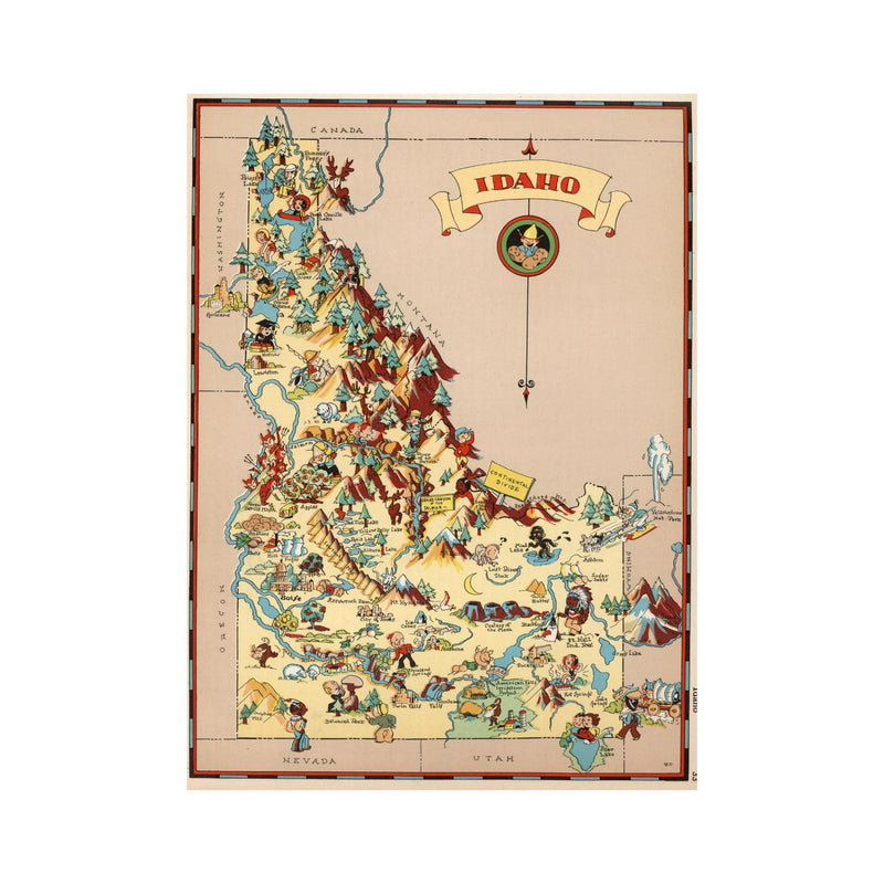 IDAHO State Wooden Puzzle | Vintage Pictorial Map | Adult Jigsaw Puzzles