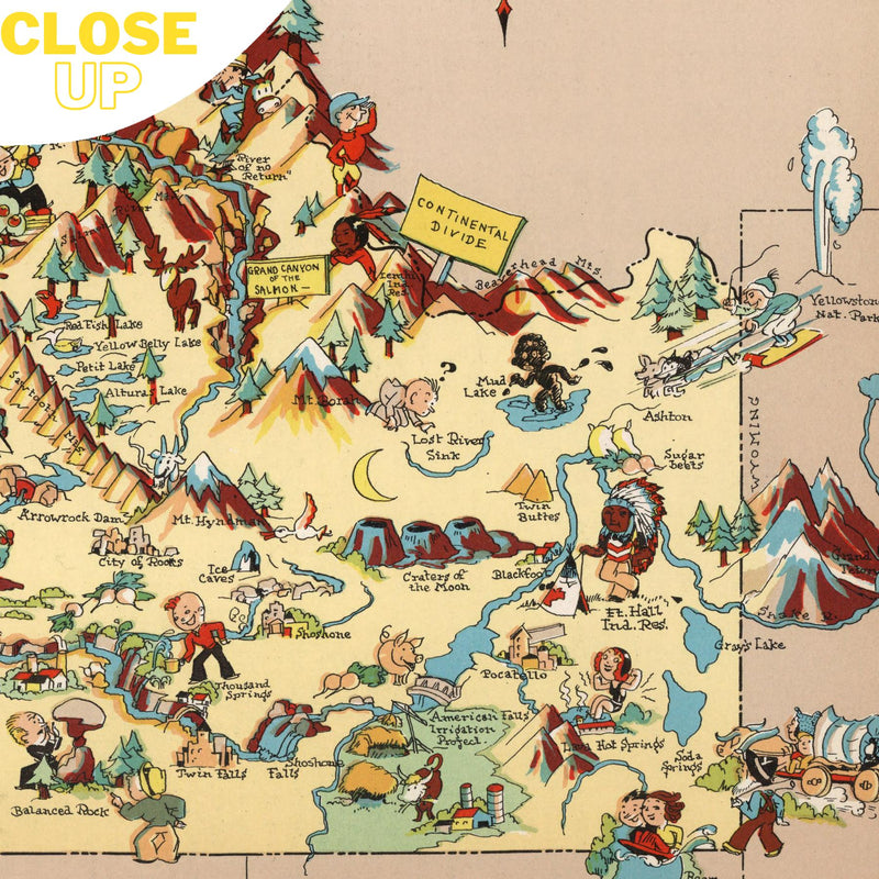 IDAHO State Wooden Puzzle | Vintage Pictorial Map | Adult Jigsaw Puzzles
