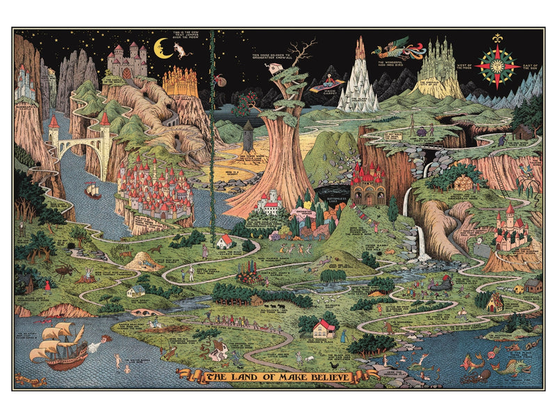 Land of Make Believe Wooden Puzzle, Vintage Fairy Tales, Fairyland art
