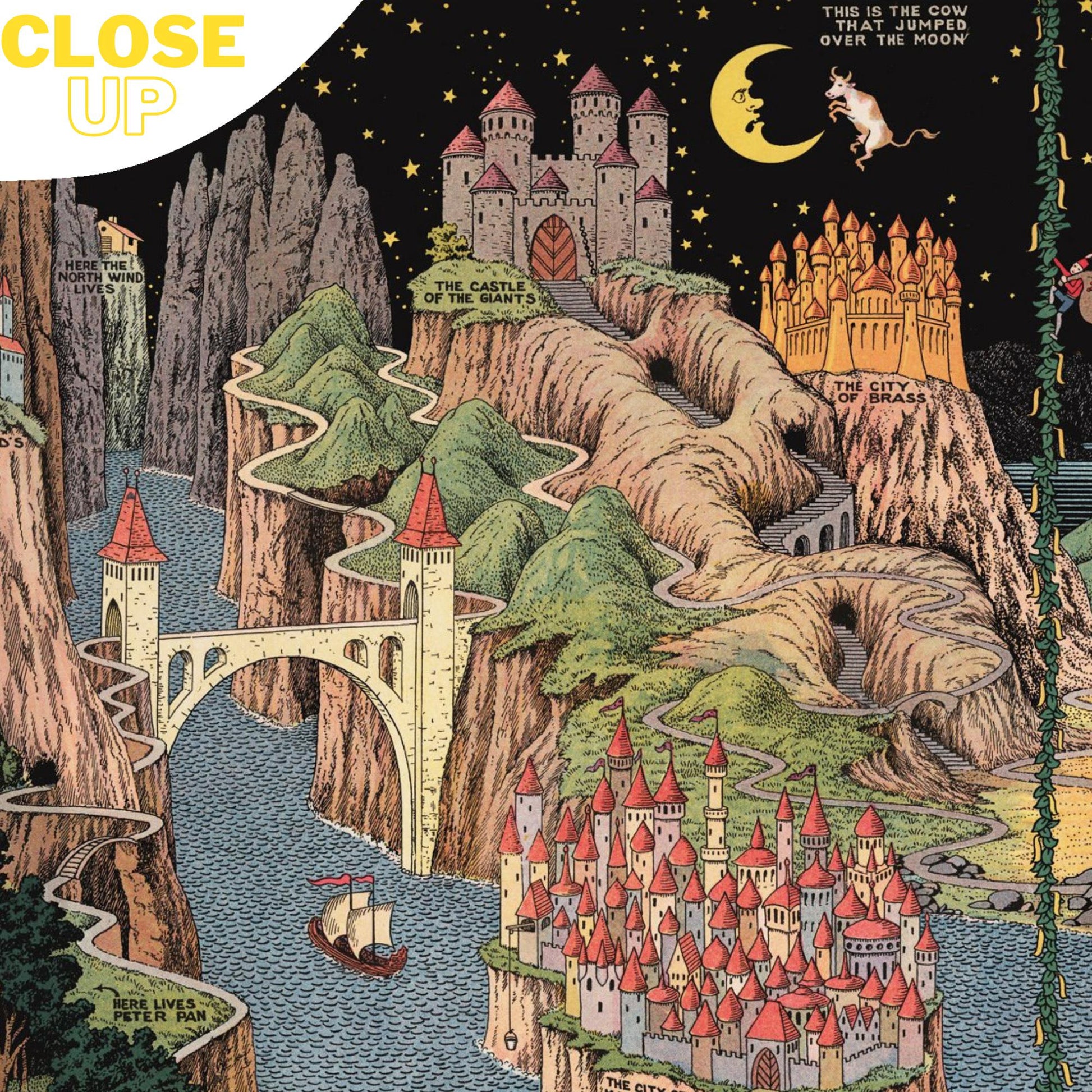 Land of Make Believe Wooden Puzzle, Vintage Fairy Tales, Fairyland art