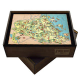 MAINE Wooden Puzzle | Vintage Pictorial Map | Adult Jigsaw Puzzles