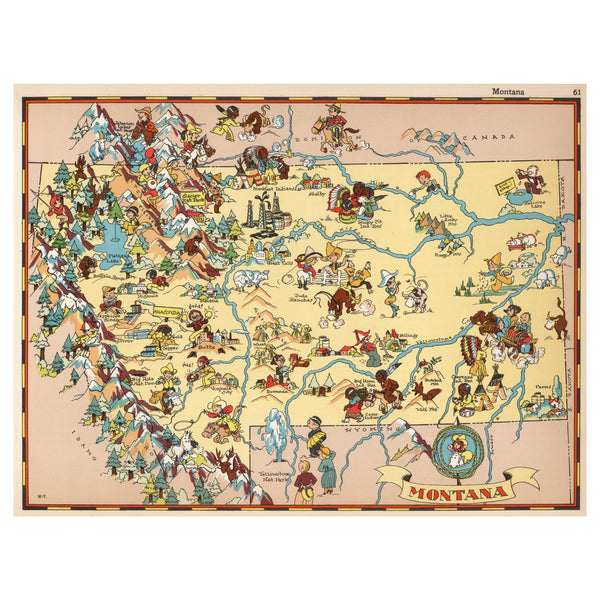 MONTANA Wooden Puzzle | Vintage Pictorial Map | Adult Jigsaw Puzzles
