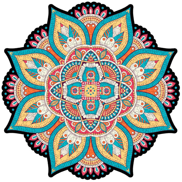 Mandala Wooden Puzzle "FEATHERS" | Whimsies edition | Adult Jigsaw Puzzle | up to 31 inches