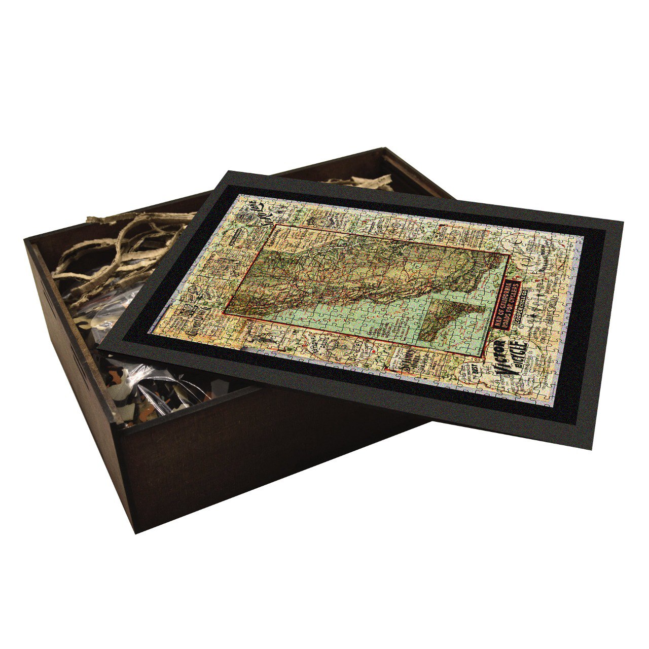 Map of CALIFORNIA Roads for Cyclers Wooden Puzzle | Vintage art | Cyclers' Guide