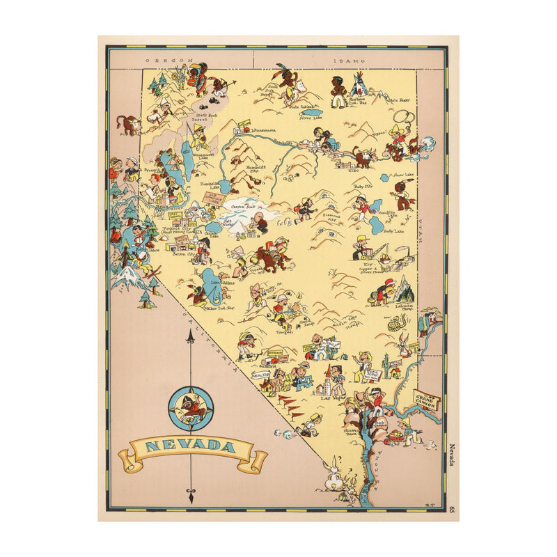 NEVADA Wooden Puzzle | Vintage Pictorial Map | Adult Jigsaw Puzzles